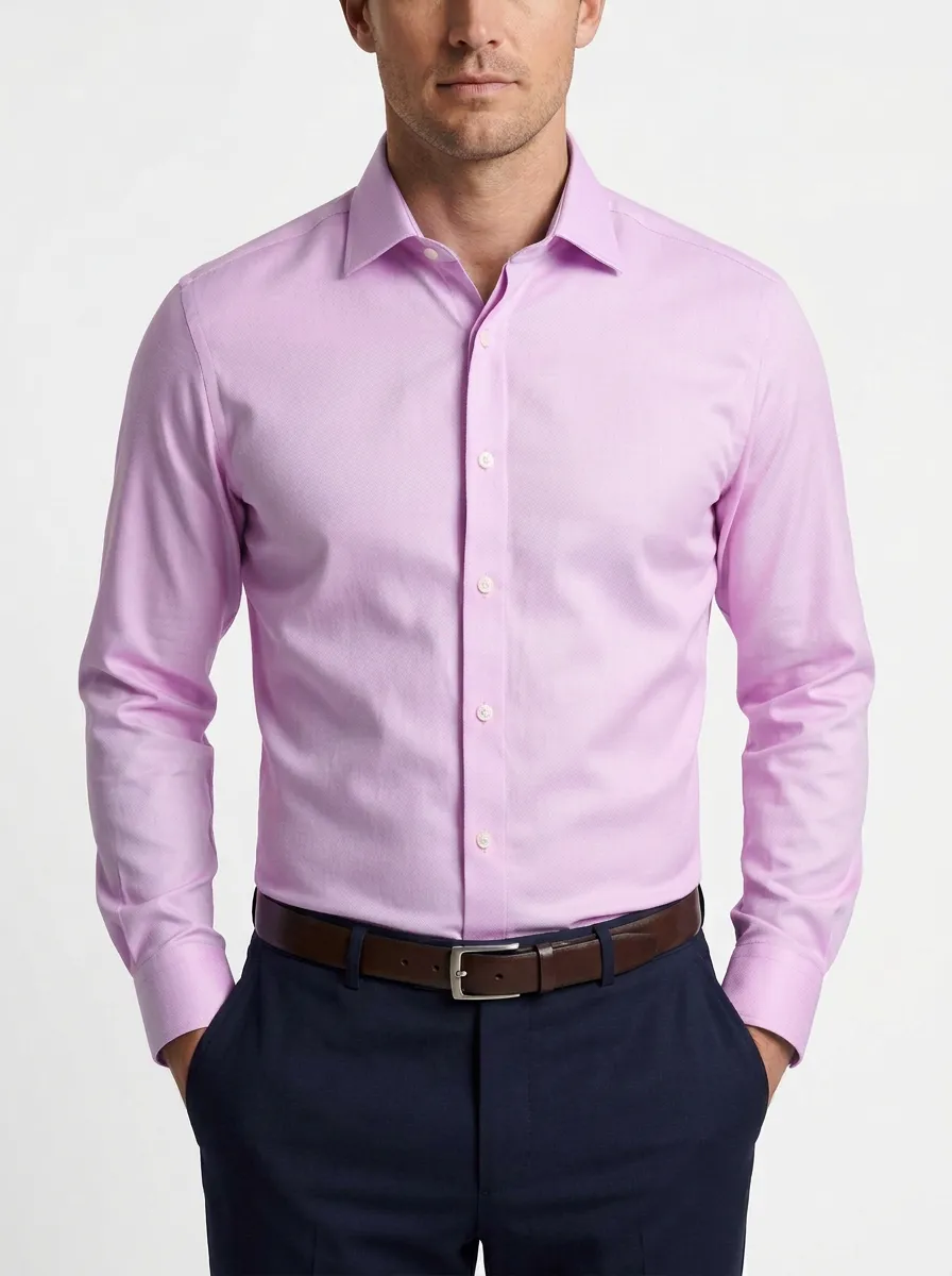 Men's Contemporary Solid Dress Shirt