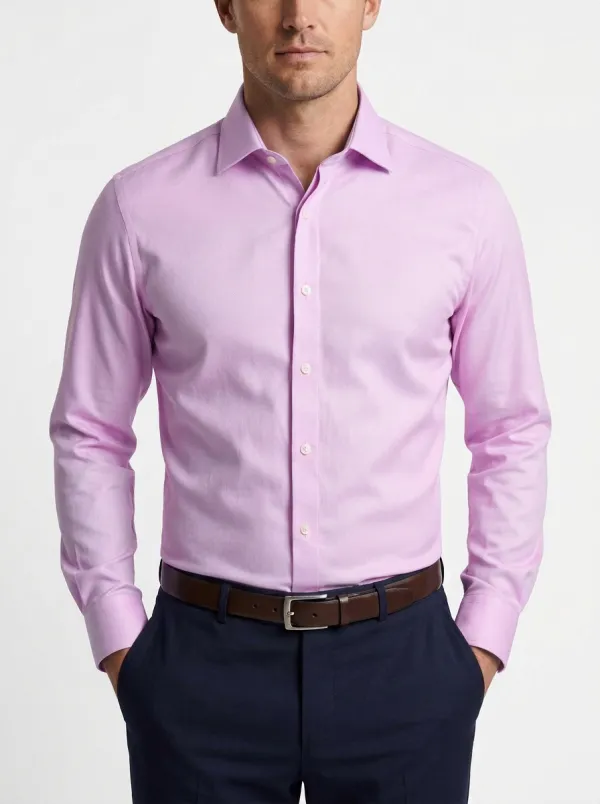 Men's Contemporary Solid Dress Shirt