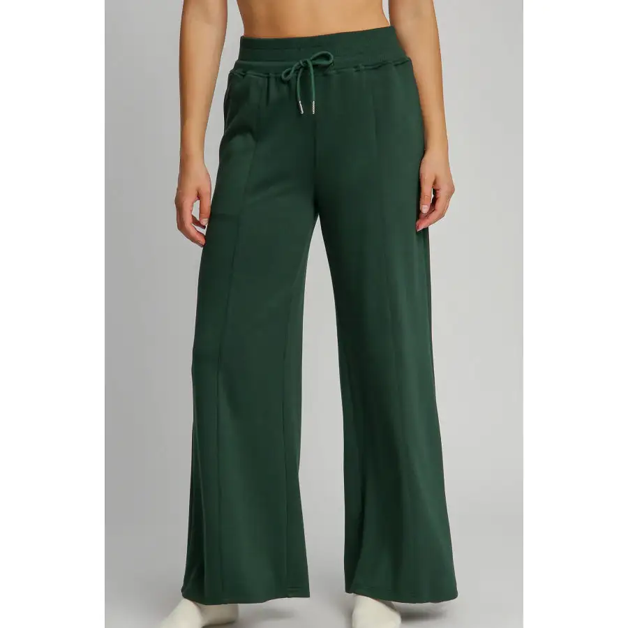 Soft Full Size Drawstring Wide Leg Pants with Pockets