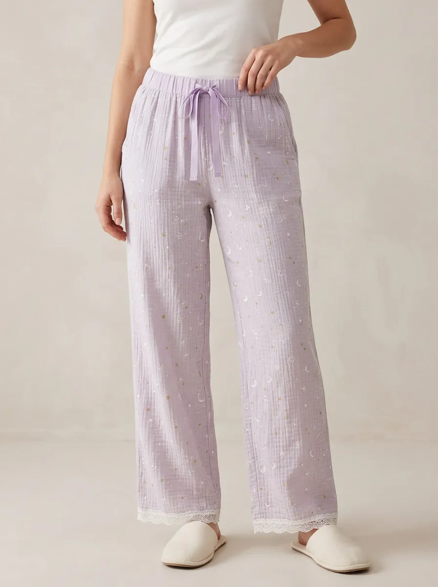 Easygoing Printed Star Print Sleep Pants