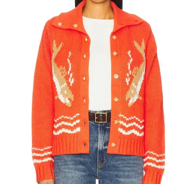 Fish Pattern Knit Cardigan