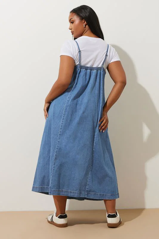 Blue Denim Midi Dress detail 3