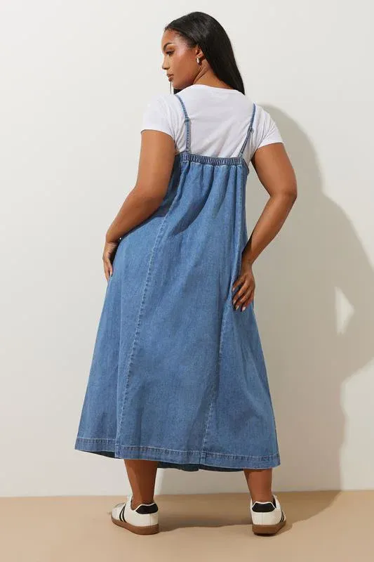Blue Denim Midi Dress