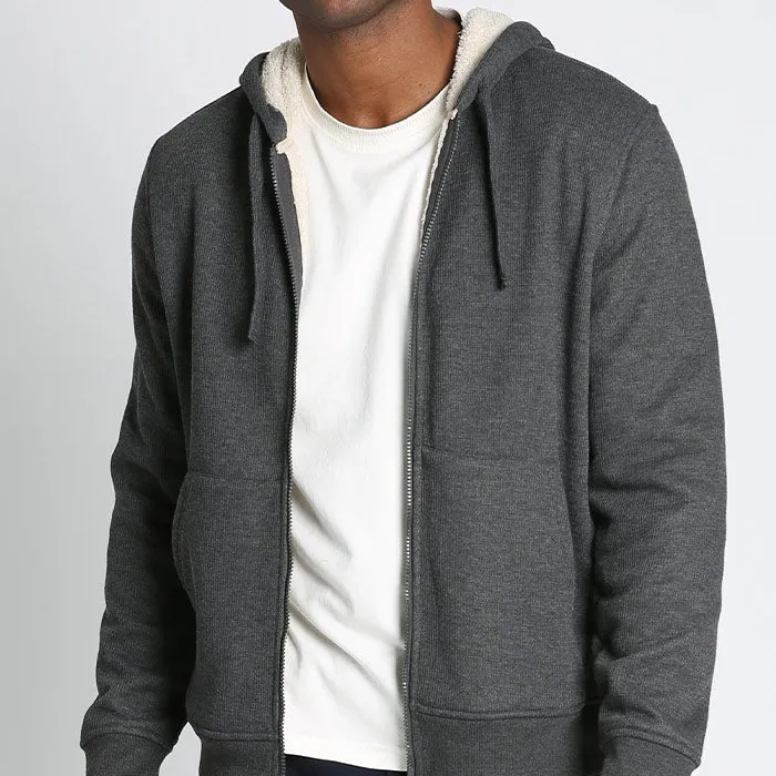Sherpa Lined Waffle Hoodie