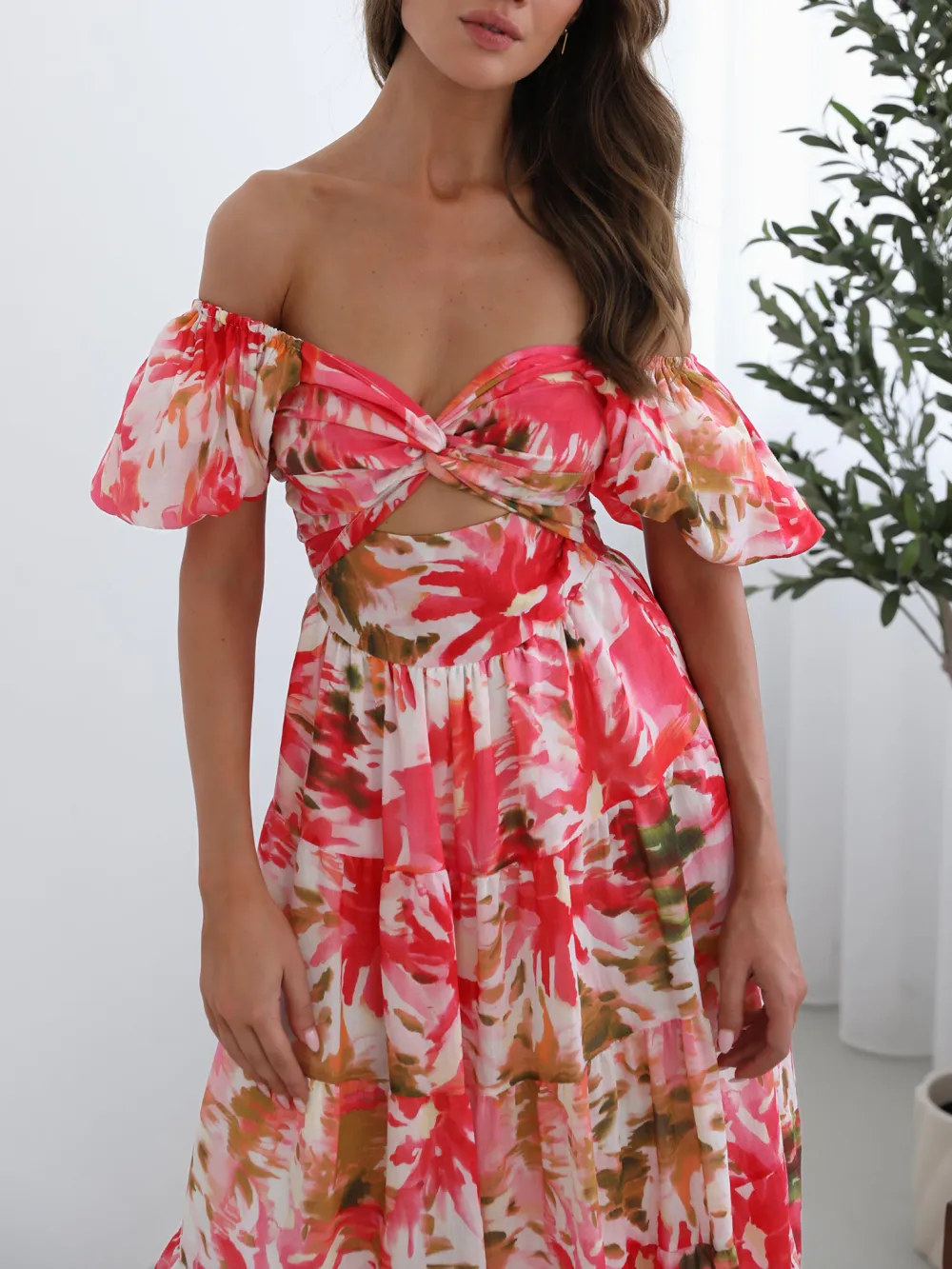 White Floral Casual Style Dress