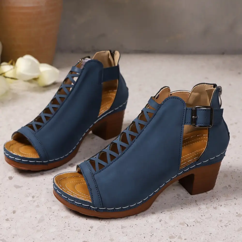 Lounge Open Toe Block Heels Sandals
