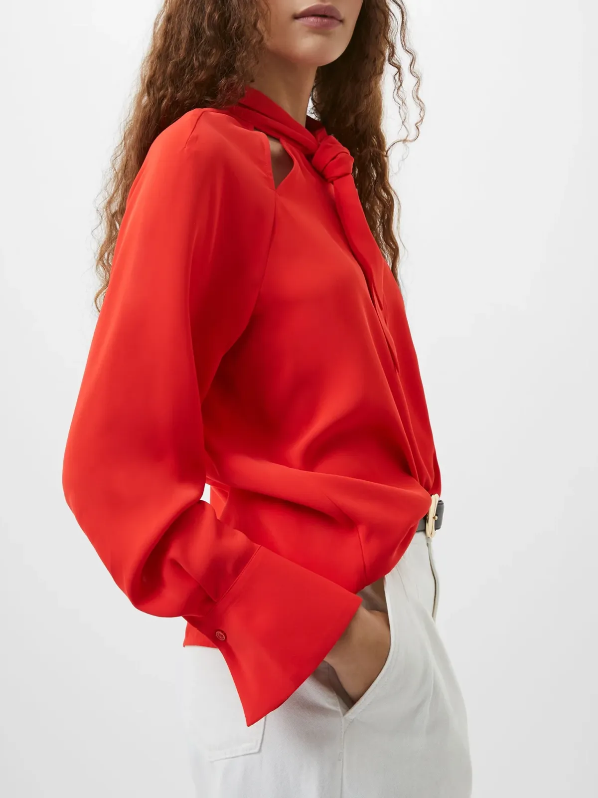Soft Luxe Cutout Lace-Up Shirt