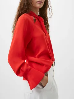 Soft Luxe Cutout Lace-Up Shirt