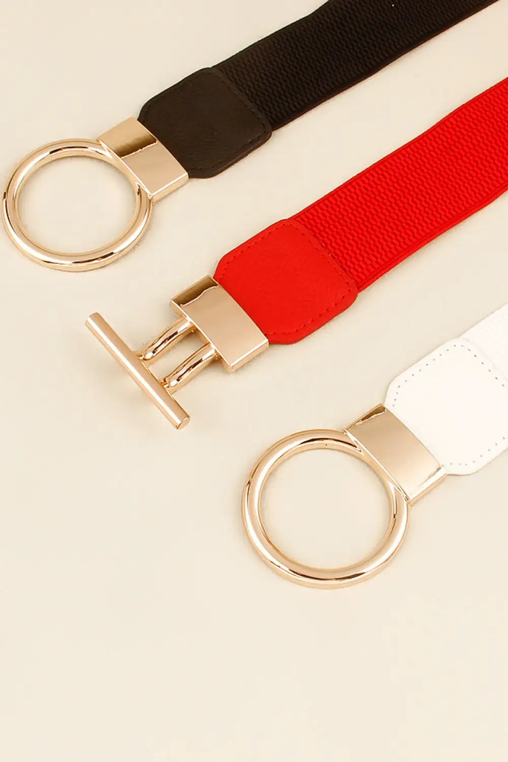 Circular-Buckle Wide Vegan-Leather Everyday Waist Belt