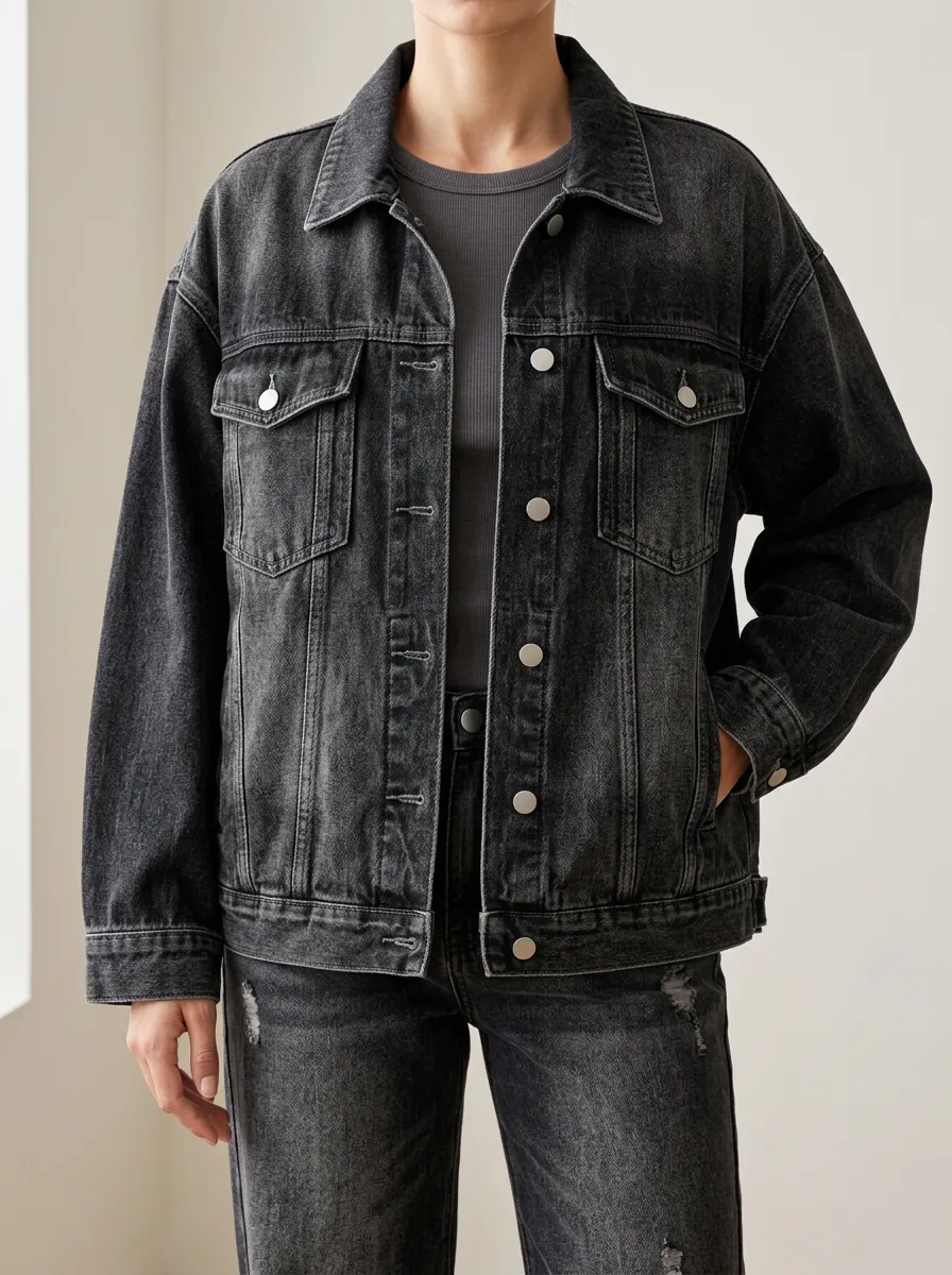 Knit Women's Casual Denim Jacket
