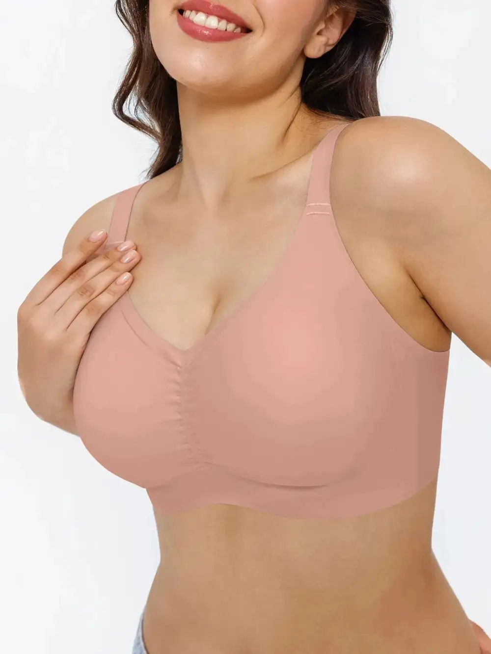 Seamless Wireless Ruched Comfort Bra