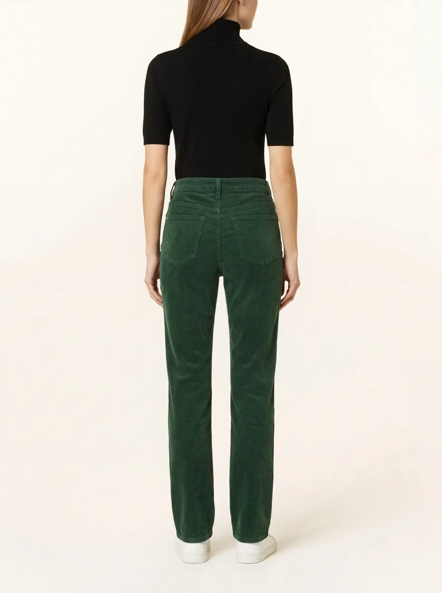 Women's Mid-Rise Five-Pocket Corduroy Straight-Leg Pants