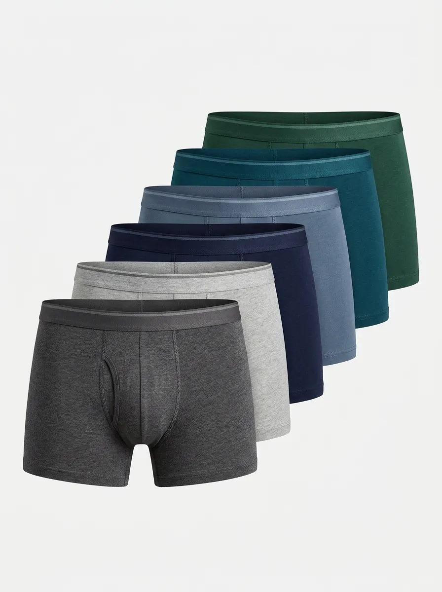 Men's Heathered Texture Contoured Pouch 6-Pack Boxer Briefs
