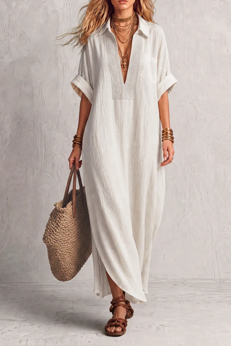 Refined Textured Maxi Dress