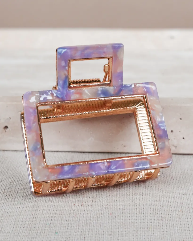 Marble Pattern Square Hair Clip