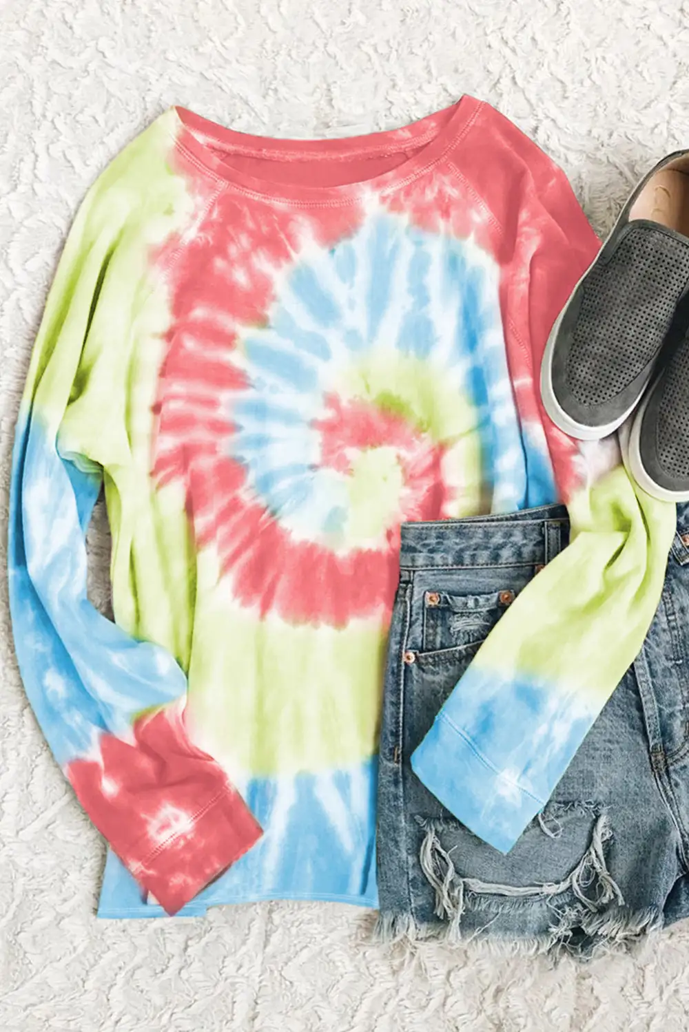 Ombre Tie Dye Loose Leisure Sweatshirt