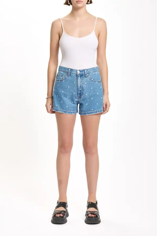 Classic Denim High Waist Pocket Casual Shorts