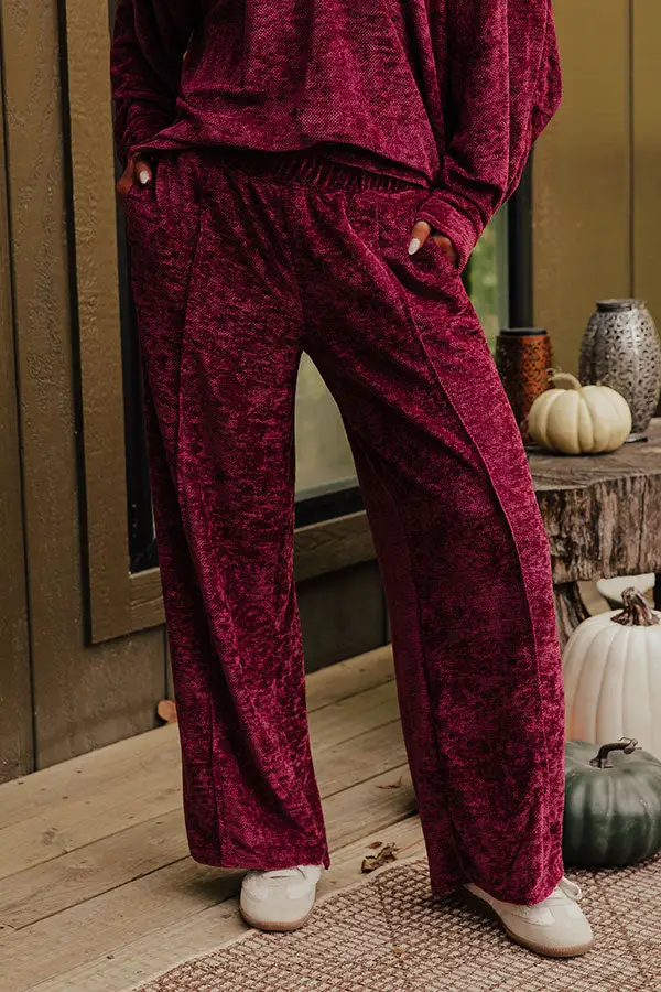 High Waist Wide Leg Chenille Knit Pants
