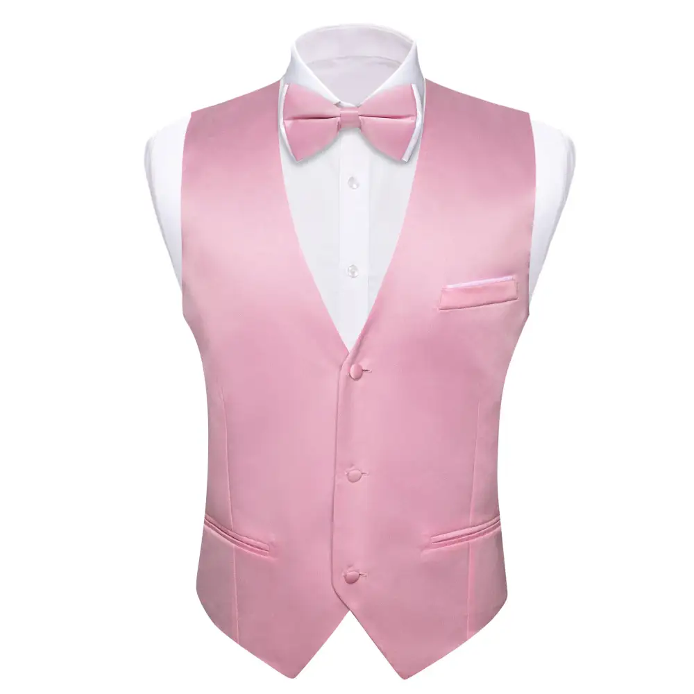 Refined Solid V Neck Formal Vest Set