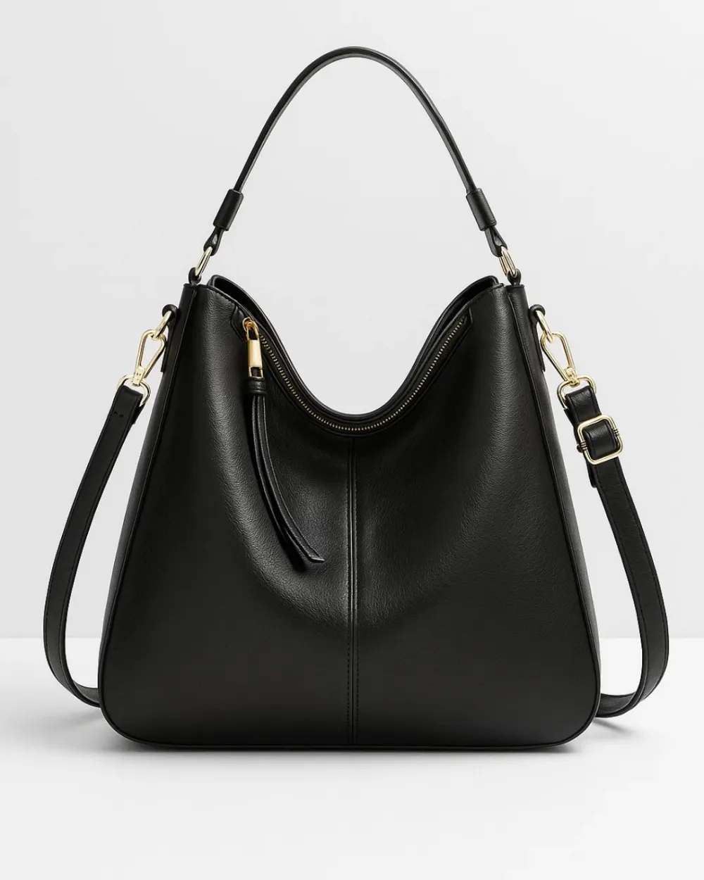 Leather Look Hobo Bag Large Shoulder Handbag Crossbody Strap
