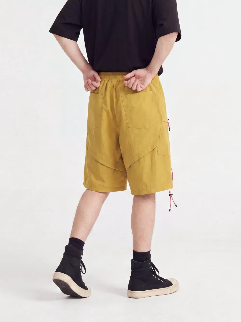 Elastic Waist Stretch Utility Casual Shorts