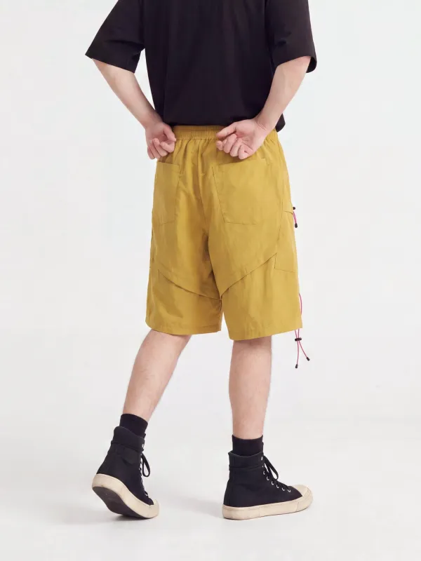 Elastic Waist Stretch Utility Casual Shorts