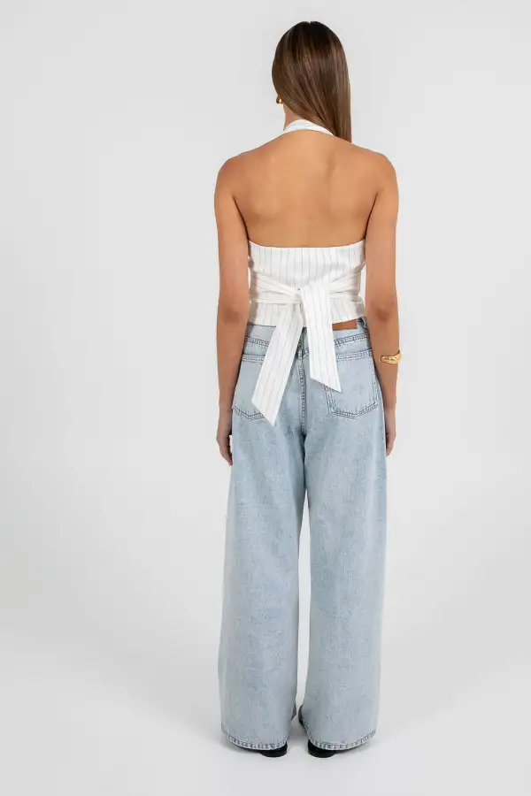 Easy Fit Pinstripe Sleeveless Top