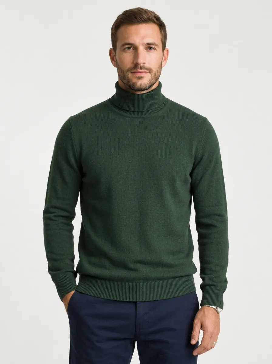 Men's Balanced Ribbed Knit Turtleneck Sweater