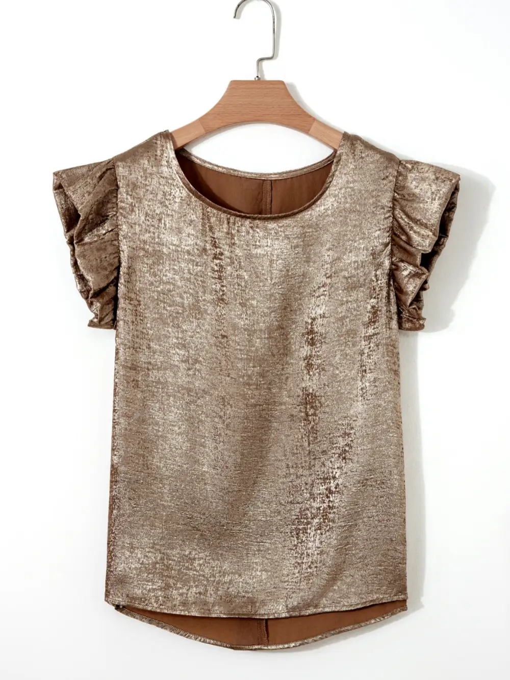 Refined Round-Neck Ruffled Tank Top