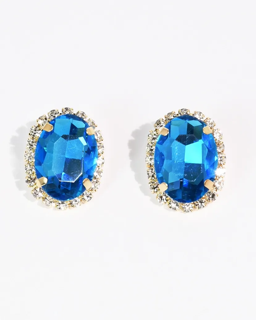 Minimal Crystal Accent Stud Earrings