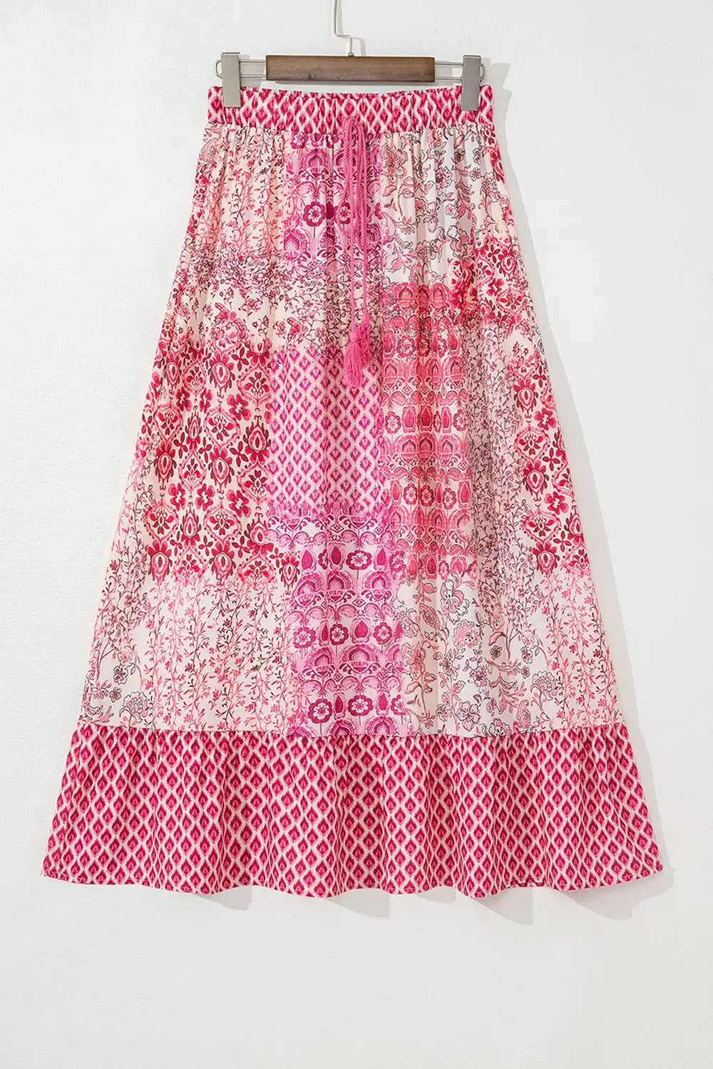 Drawstring High Waist Maxi Skirt