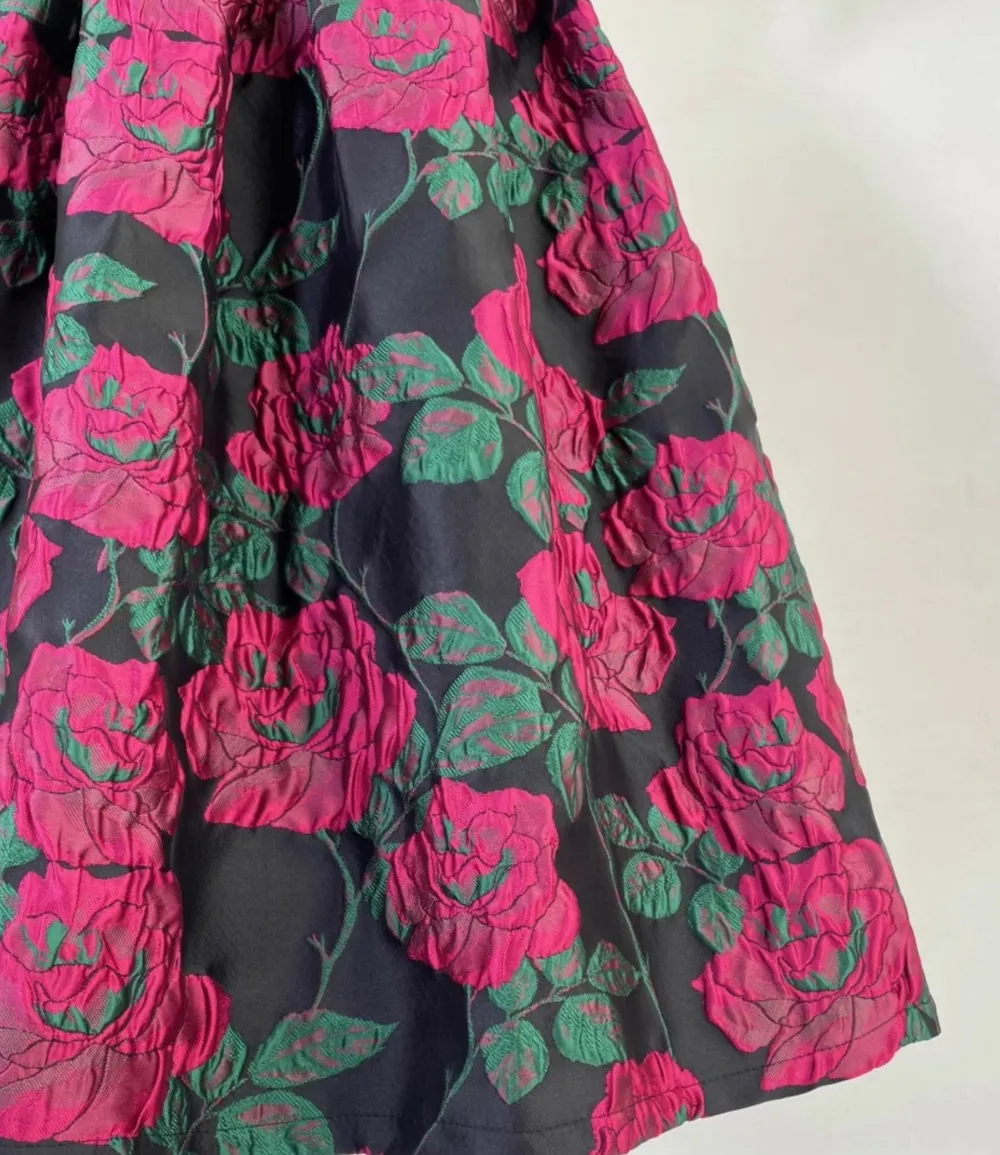 Easy Embroidered High Waist Skirt