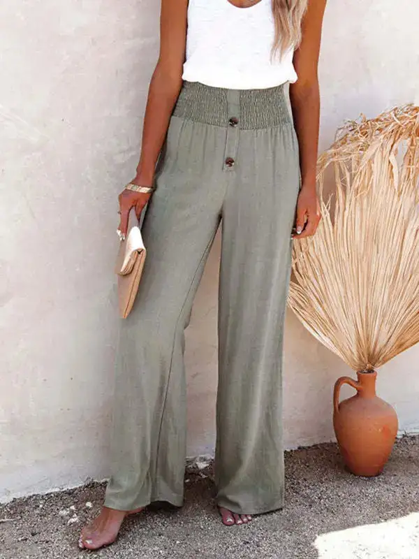 Trousers Pure Linen Loose Wide Leg Pants