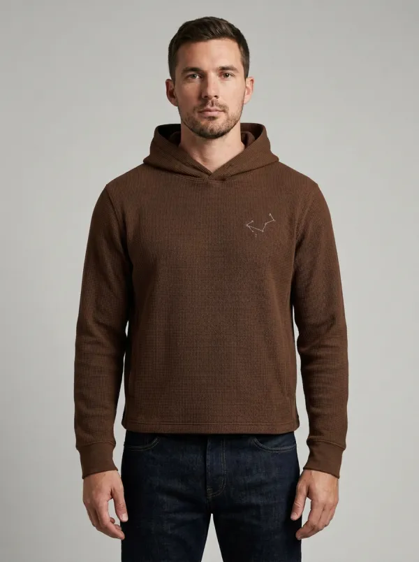 Men's Constellation Graphic Waffle Waffle-Knit Pullover Hoodie
