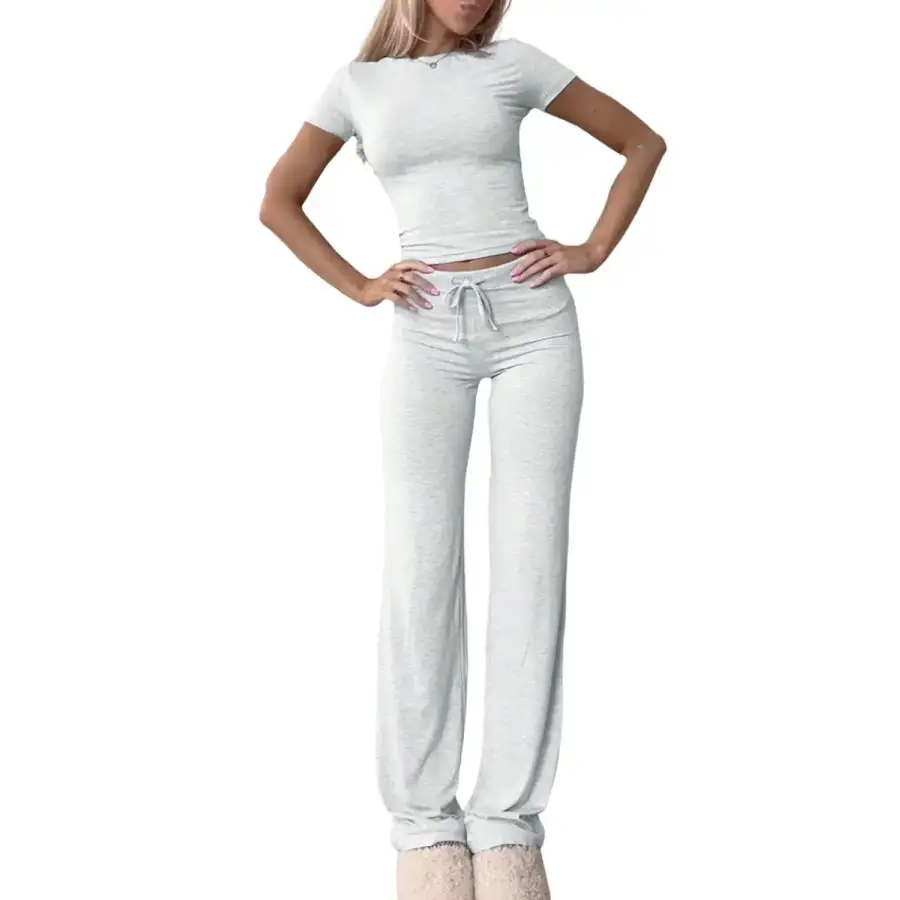 Everyday Round Neck Short Sleeve Top and Pants Set