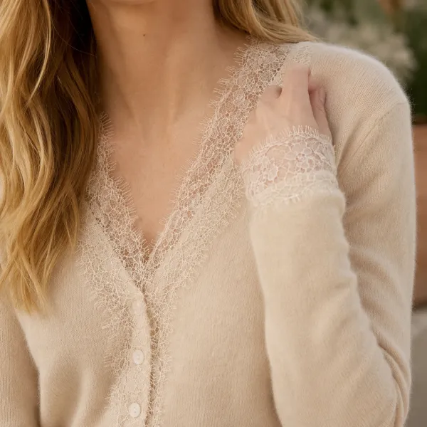 Lace Cashmere Cardigan