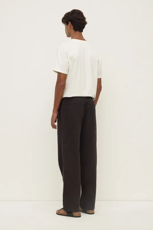 Washed Black Ripstop Tapered Pants