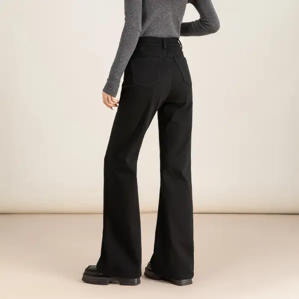 Classic Fleece Lined High Waist Flared Jeans