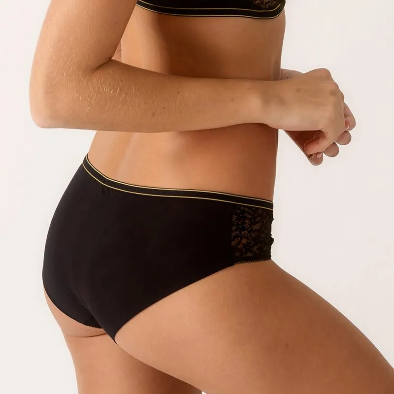 Women's High Cut Lace Cotton Decorative Bow Boxer Panty