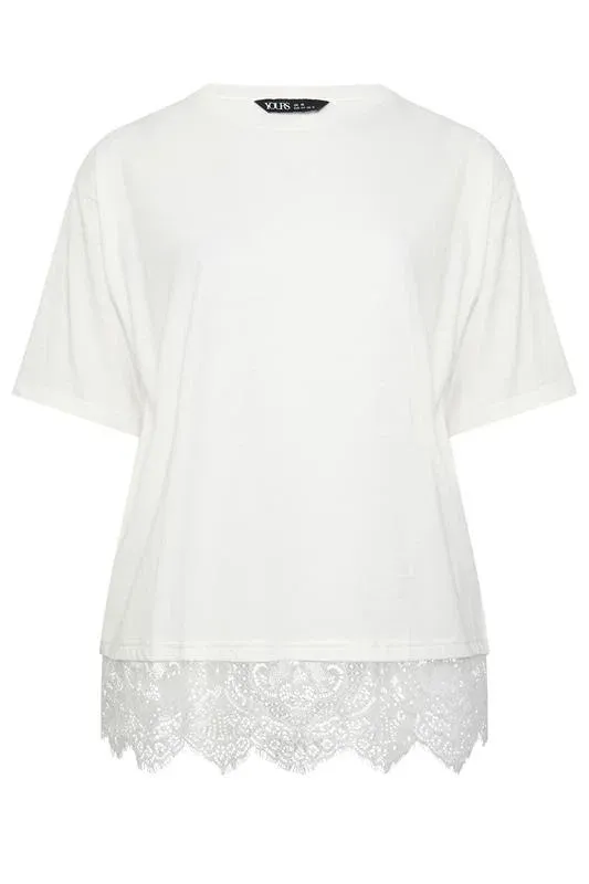 Ivory White Lace T-Shirt