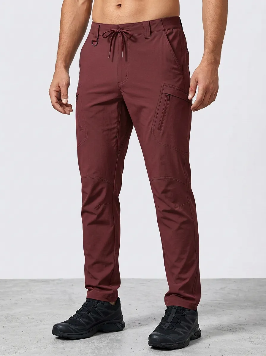 Men's Multi-Pocket Quick-Dry Utility D-Ring Cargo Pants