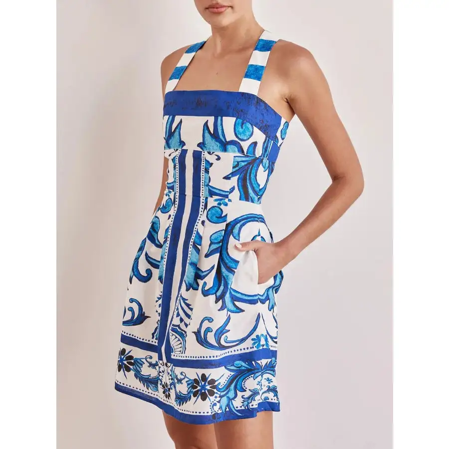 Everyday Printed Square Neck Mini Dress