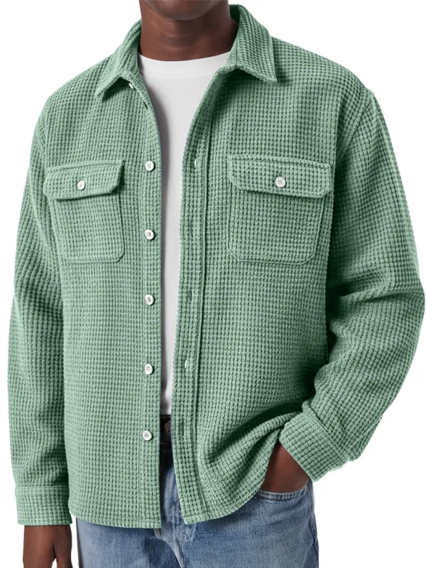 Textured Knit Double Pocket Shirt