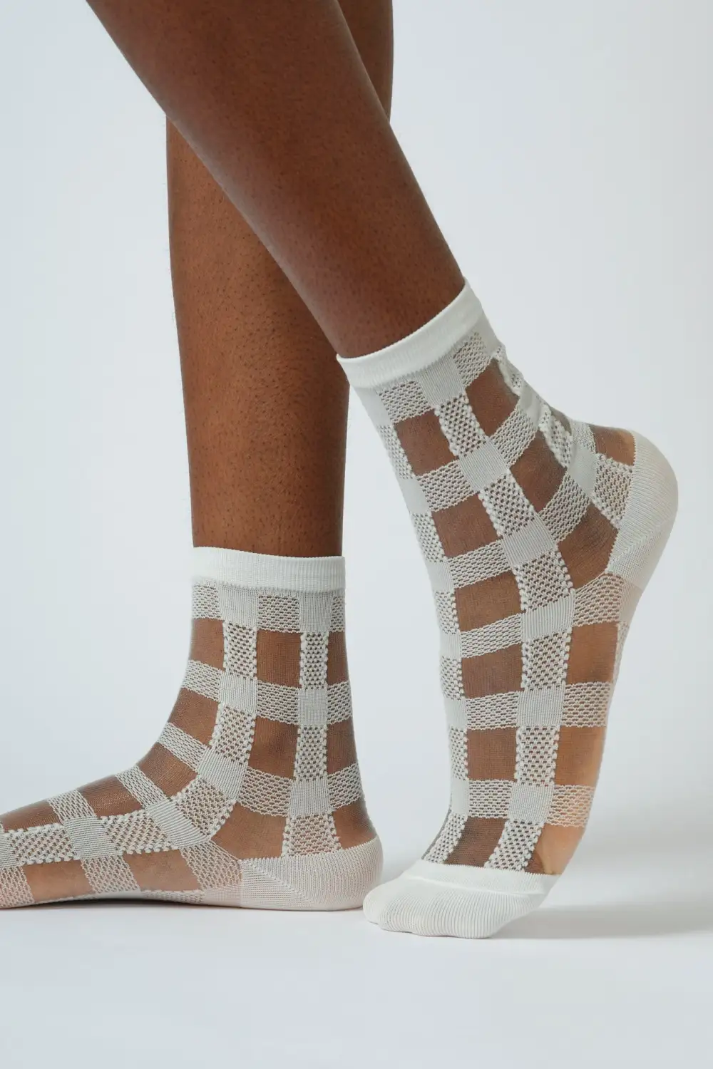 Classic Sheer Gingham Check Socks