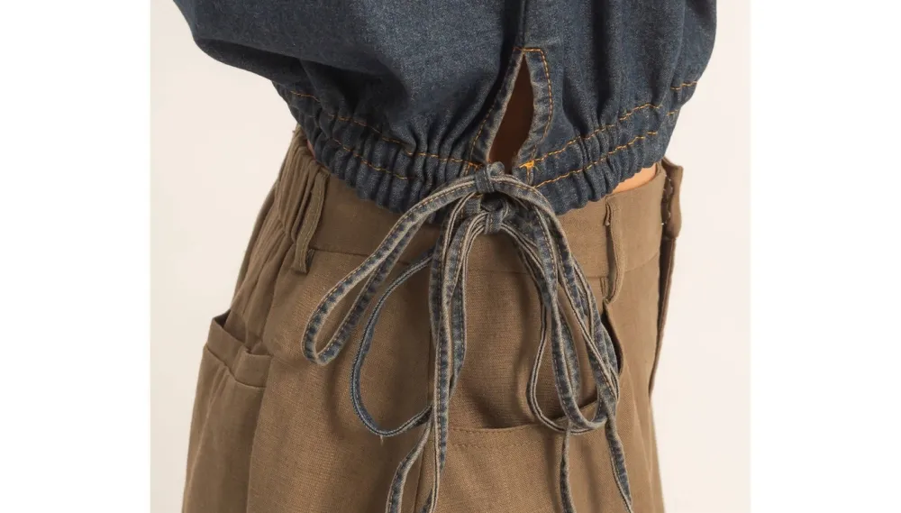 Collared V-Neck Drawstring Tank