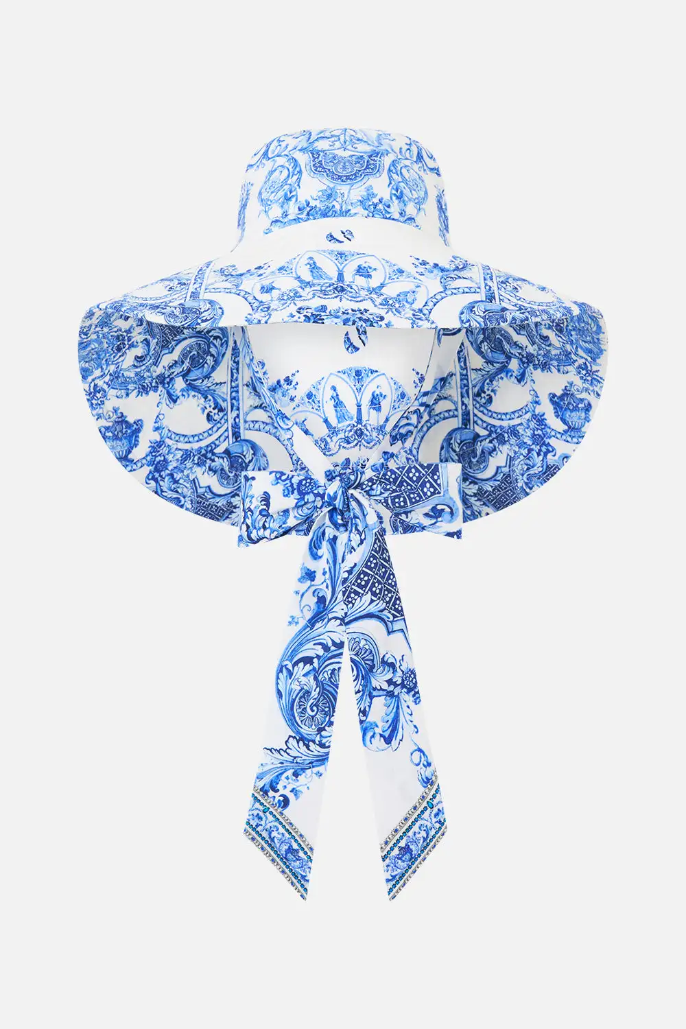 Wide Brim Bucket Hat with Tie