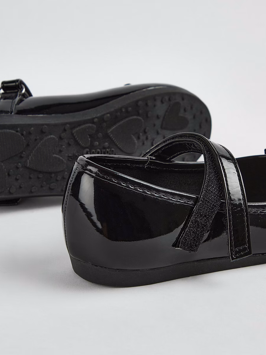 Black Patent Ballet Shoes detail 2
