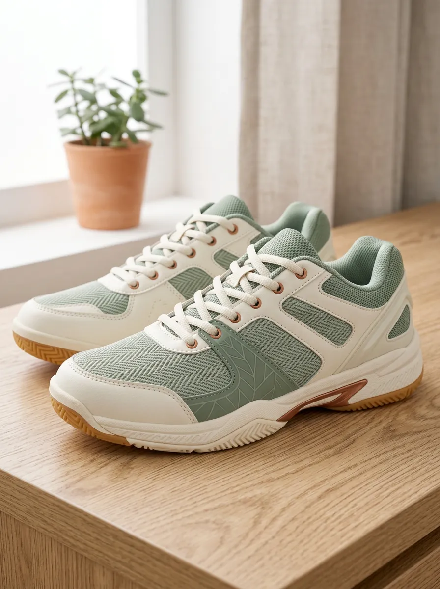 Women's Sage Green Herringbone Pattern Printed Sneakers