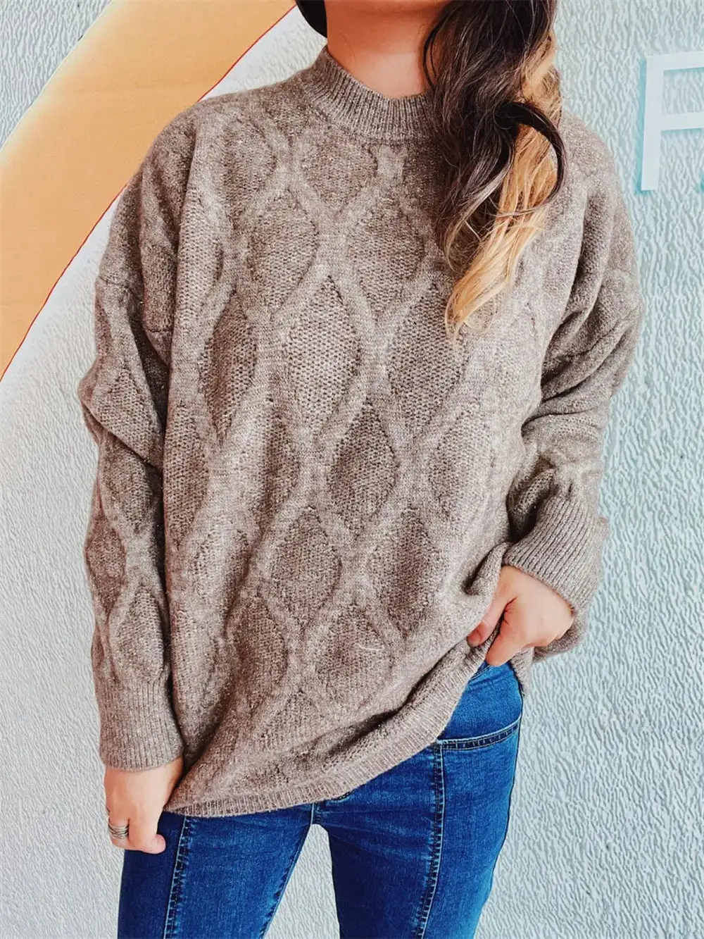 Modern Long Sleeve Round Neck Sweater