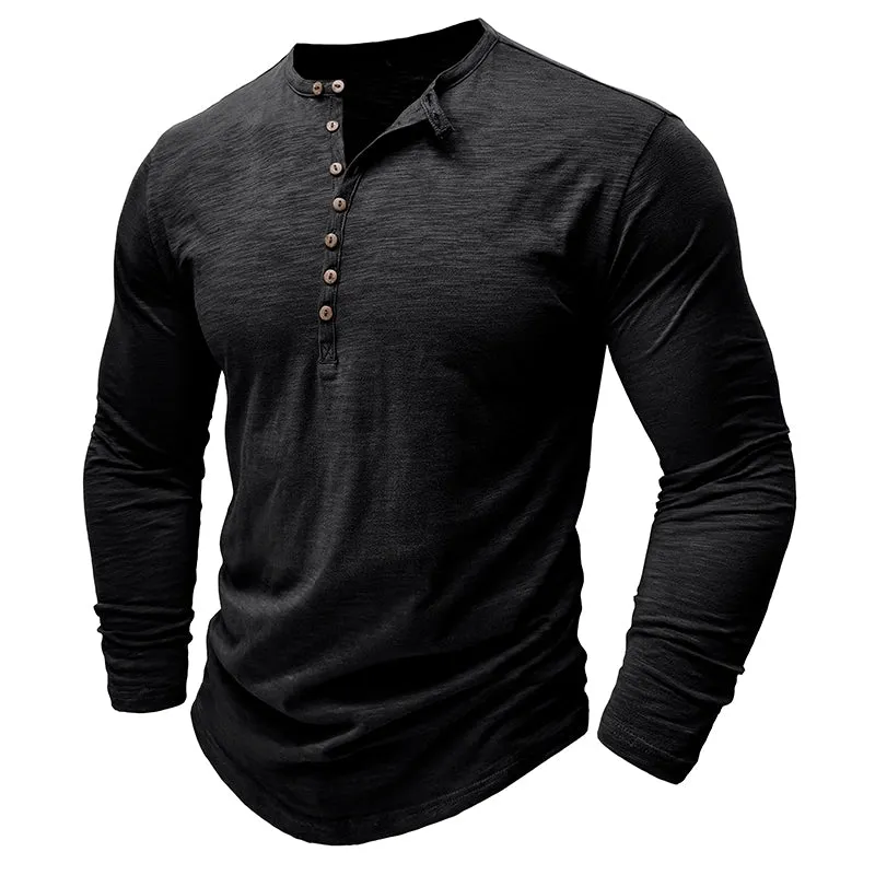 Long-Sleeve Henley Shirt